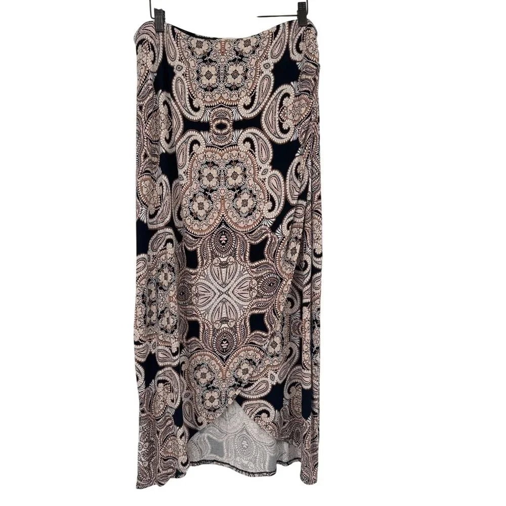 Maeve skirt Anthropologie Corvo Faux Wrap Paisley Jersey knit Midi size large